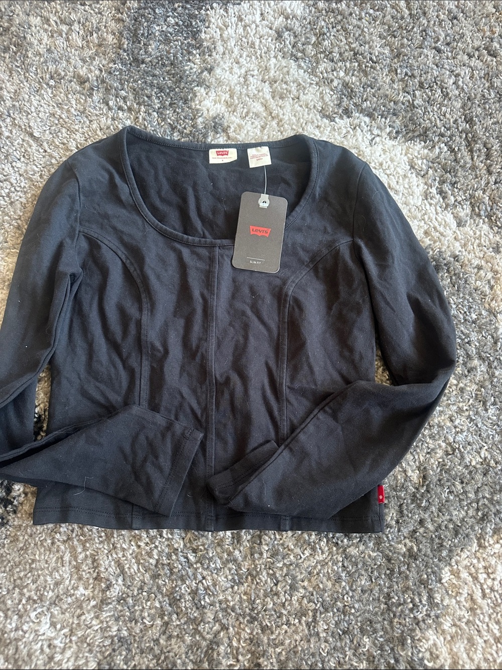 Levi's Black Scoopneck Long Sleeve Top